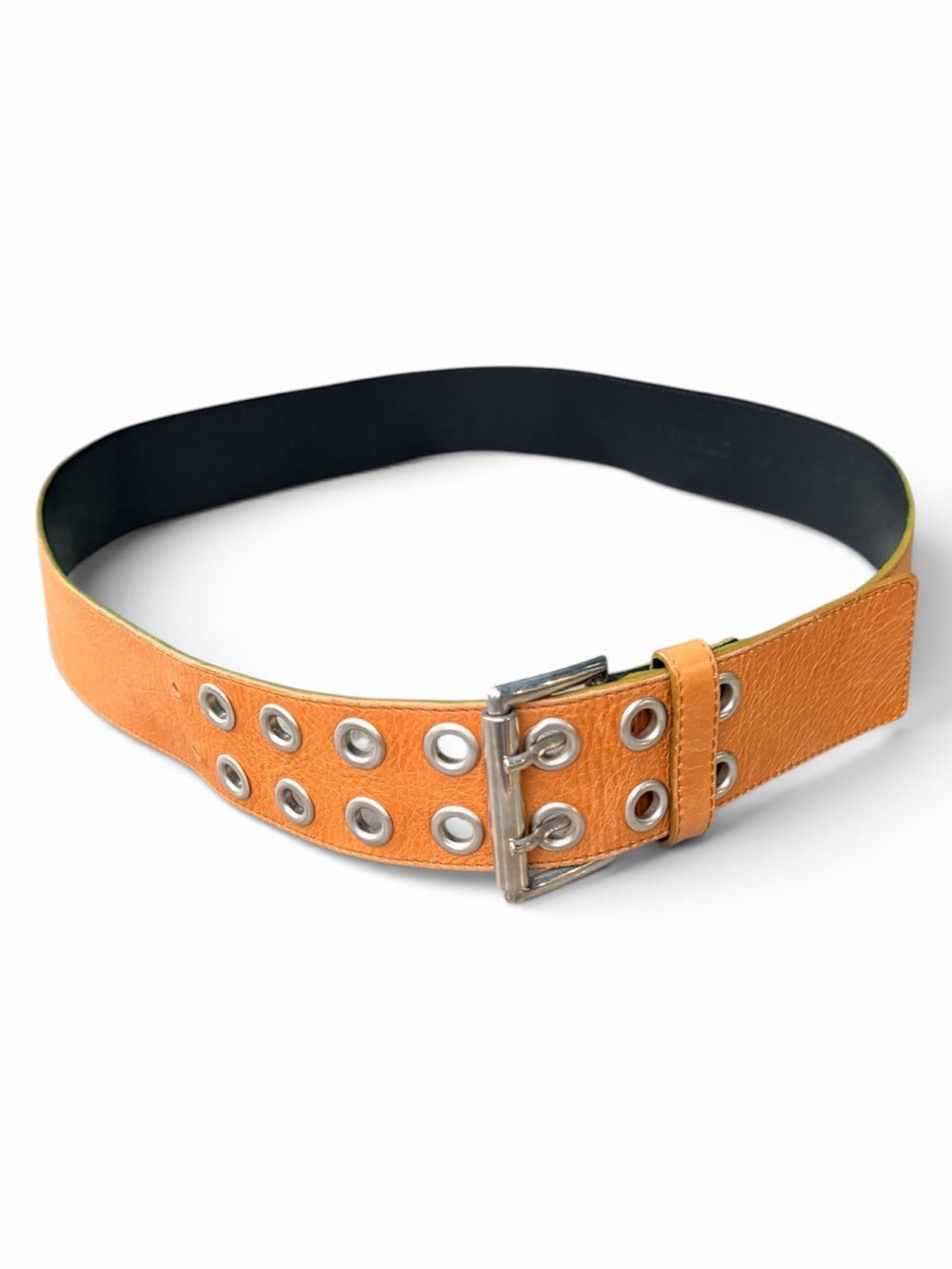 Banana Republic Vintage Camel Tan Double Grommet Leather Y2K Belt